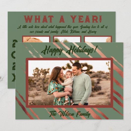 Carte de vacances Boho Desert Green (Devant / Derrière)