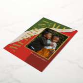 Carte de vacances Boho Green et Red Swirl Photo Fo (Rotation)