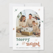Carte de vacances Boho Photo Retro Christmas Card (Devant)