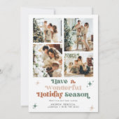 Carte de vacances Boho Photo Retro Christmas Card (Dos)