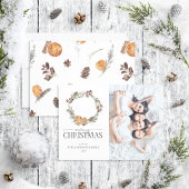 Carte de vacances Boho Winter Citrus Wreath Photo