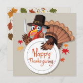 Carte de vacances bon thanksgiving (Devant / Derrière)