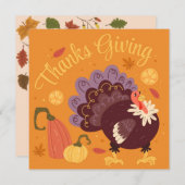 Carte de vacances bon thanksgiving (Devant / Derrière)