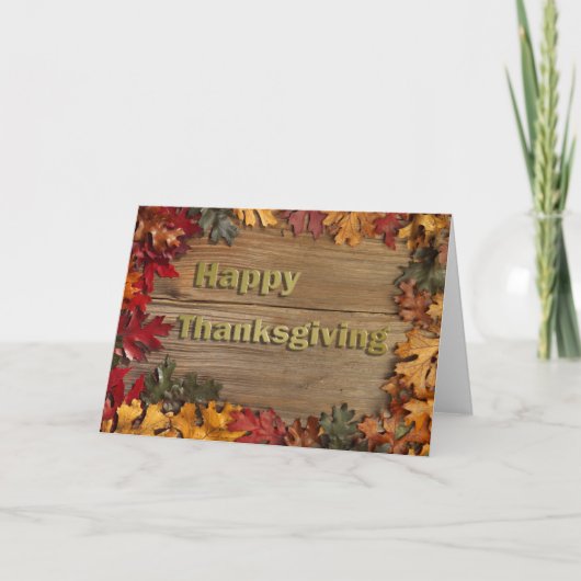 Carte de vacances bon thanksgiving Fall Leaves (Devant)