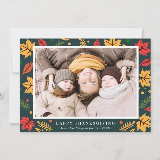 Carte de vacances Bon thanksgiving feuillage d'aut (Devant)