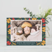 Carte de vacances Bon thanksgiving feuillage d'aut (Debout devant)