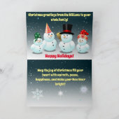 Carte de vacances Bonne Famille des Snowmen (Intérieur)