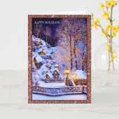 Carte de vacances Bonnes Fêtes (Fleur jaune)