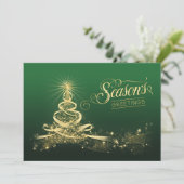 Carte de vacances Bonnes Fêtes | Vert, Or Faux (Debout devant)