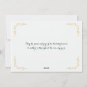 Carte de vacances Bonnes Fêtes | Vert, Or Faux (Dos)