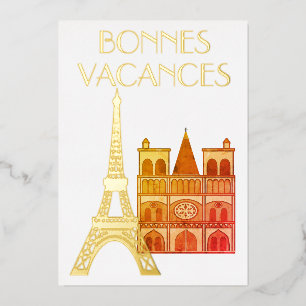 Carte de vacances Bonnes Vacances Foil