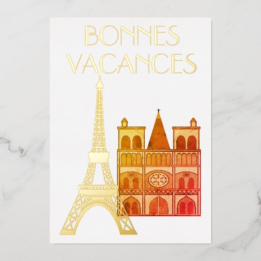 Carte de vacances Bonnes Vacances Foil (Recto)