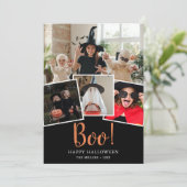 Carte de vacances Boo Halloween Black Photo modern (Debout devant)