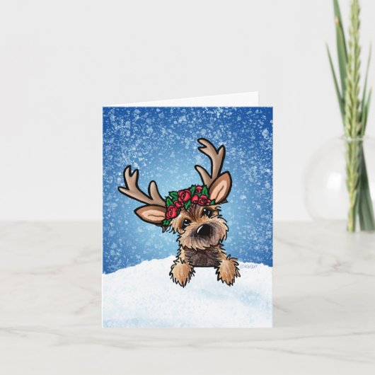Carte de vacances Bordure Terrier Reindeer (Devant)