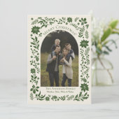 Carte de vacances botanique verte (Debout devant)