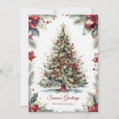 Carte de vacances botanique Vintage Christmas Tree (Devant)