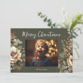 Carte de vacances botanique Watercolor Magnolia Ga (Debout devant)