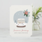 Carte de vacances boule à neige (Debout devant)