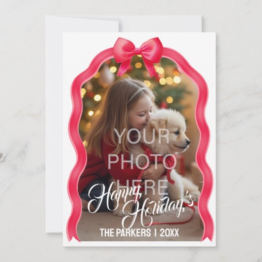 Carte de vacances Bows Flat - Rouge (Devant)