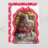 Carte de vacances Bows Flat - Rouge (Devant / Derrière)