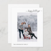 Carte de vacances Budget 2 Photo Moderne Minimalis (Devant / Derrière)