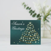 Carte de vacances Budget Aqua Gold Christmas Tree (Debout devant)