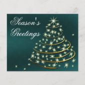 Carte de vacances Budget Aqua Gold Christmas Tree (Devant)