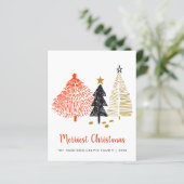 Carte de vacances Budget Arbres de Noël Abstraits (Debout devant)