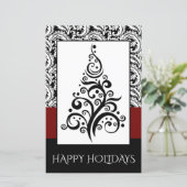 Carte de vacances Budget Black Damas Christmas Tre (Debout devant)