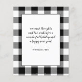 Carte de vacances Budget Black Plaid Nous avons Dé (Dos)