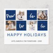 Carte de vacances Budget Blue Plaid Pet Photo Coll (Devant)