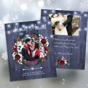 Carte de vacances Budget Christmas Merrily Mariée