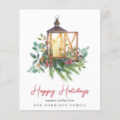 Carte de vacances Budget Noël Lanterne verte (Devant)