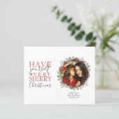 Carte de vacances Budget Noël Wreath Folid (Debout devant)