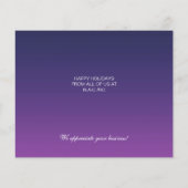 Carte de vacances Budget Purple Ornamy Business (Dos)