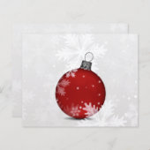 Carte de vacances Budget Red Ornament Snow Scene (Devant / Derrière)