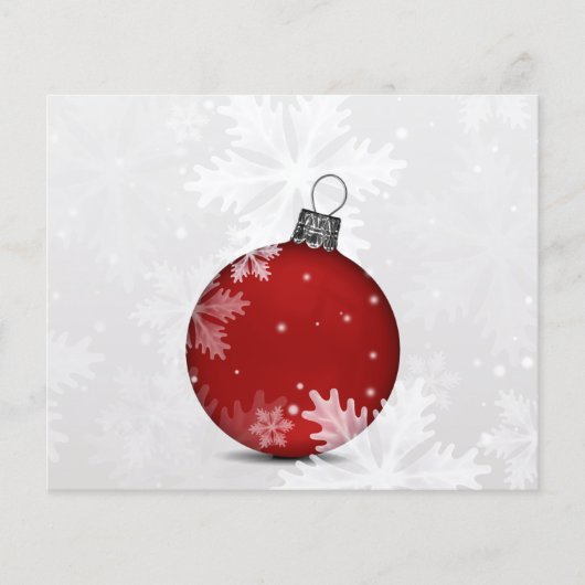 Carte de vacances Budget Red Ornament Snow Scene (Devant)