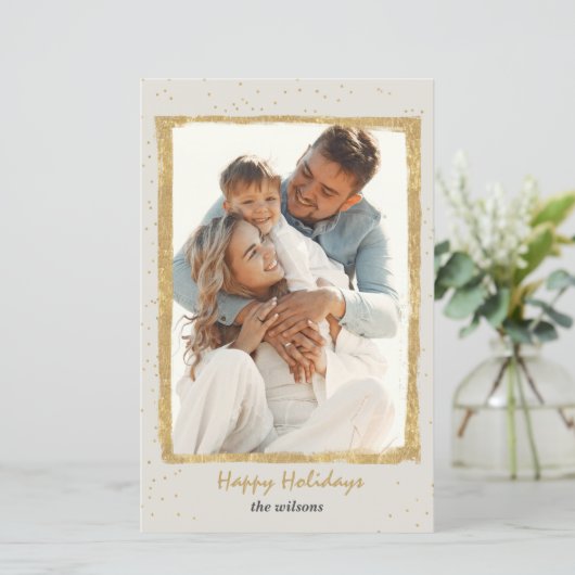 Carte de vacances Budget Rustic Gold Frame (Debout devant)