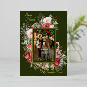 Carte de vacances Buon Natale Photo Floral Foil (Debout devant)
