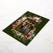 Carte de vacances Buon Natale Photo Floral Foil (Rotation)