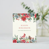 Carte de vacances bureau floral d'hiver Budget (Debout devant)