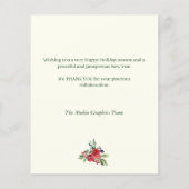 Carte de vacances bureau floral d'hiver Budget (Dos)