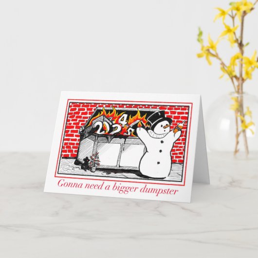 Carte de vacances Burning Dumpster (Fleur jaune)