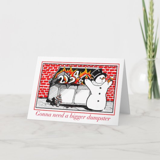 Carte de vacances Burning Dumpster (Devant)
