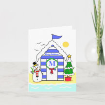 Carte de vacances Cabane de plage de Noël