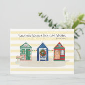 Carte de vacances Cabines de plage Vœux de plage j (Debout devant)