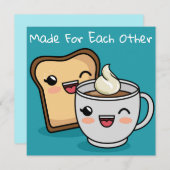 Carte De Vacances Café Et Toast (Devant / Derrière)