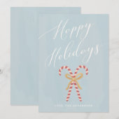 Carte de vacances calligraphie moderne de bonbon e (Devant / Derrière)