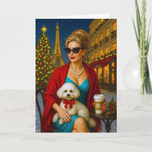 Carte de vacances Caniche (Devant)