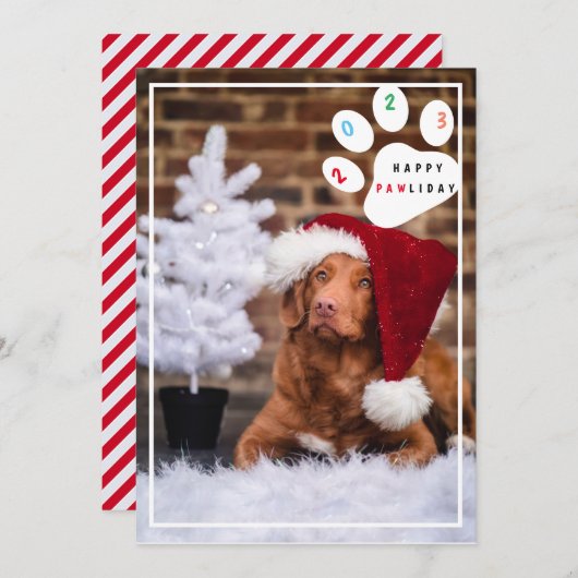 Carte de vacances canine lumineuse et joyeuse pour (Devant / Derrière)